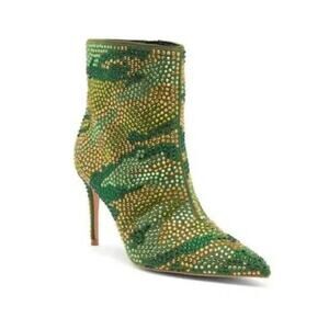 Kurt Geiger‎ London Belgravia Women's Bootie Green Crystal Heel $265 36.5